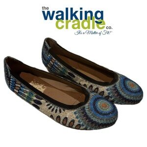 Rosse Petals Walking Cradles Peacock Design Slip-On Ballet Flats Shoe Women 8W